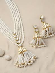 Pearl Tassel Necklace Set